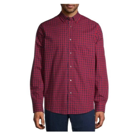 NWT George Men's Casual Comfort Laidback Long Sleeve Stretch Poplin Shirt SZ 3X - Picture 2 of 5